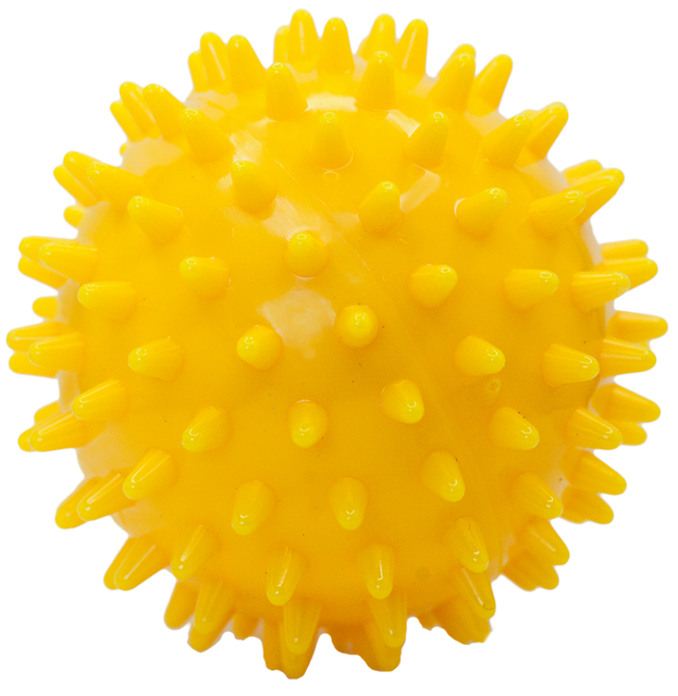 Жовтий масажний твердий м'яч з шипами