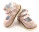 Рожеві леопардові ортопедичні туфлі для дівчинки Ortofina 120-03, Бежевий, 23