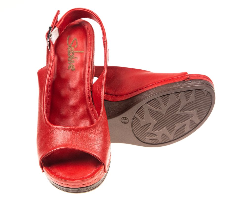 Сандалі жіночі червоні Sabine 820 - Для роботи на ногах, Червоний колір