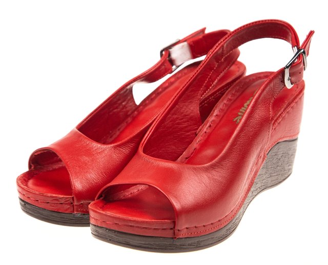 Сандалі жіночі червоні Sabine 820 - Для роботи на ногах, Червоний колір