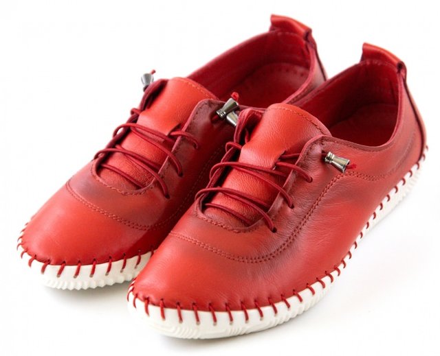 Шкіряні червоні жіночі туфлі Sabine 1224 - Для вальгусних стоп, Червоний колір