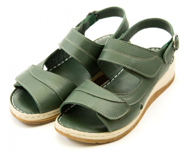 Зелені жіночі ортопедичні сандалі Sabine 2019 - Для вагітних, Для вальгусних стоп, Зелений колір