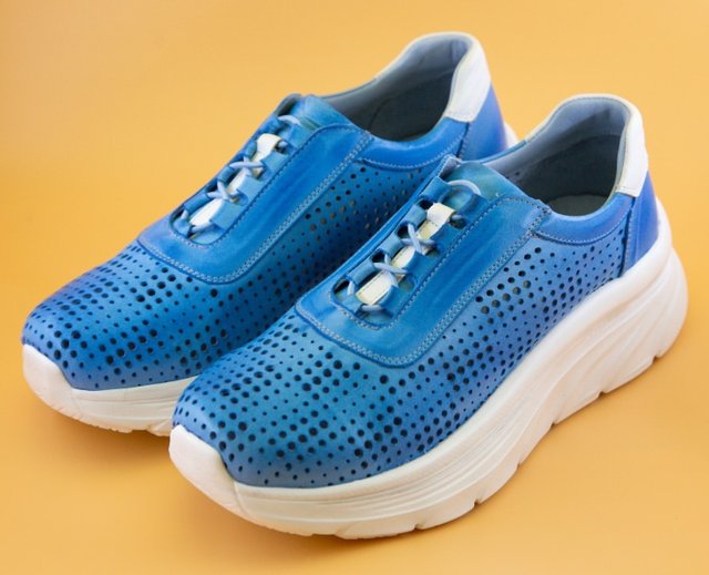 Жіночі дихаючі ортопедичні кросівки синього кольору на літо Canilh 6944