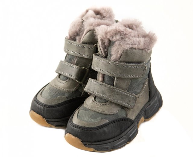 Дитячі камуфляжні ортопедичні зимові черевики для хлопчика Ortofina 161-02