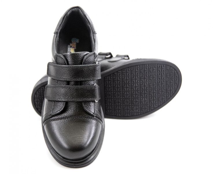 Чорні підліткові ортопедичні туфлі з антистрес підошвою