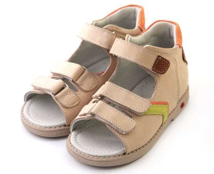 Дівчачі ортопедичні сандалі бежевого кольору 265-069 - Для профілактики і лікування плоскостопості, Бежевий колір