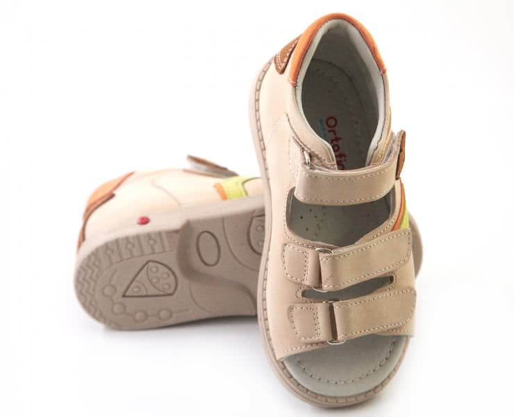 Дівчачі ортопедичні сандалі бежевого кольору 265-069 - Для профілактики і лікування плоскостопості, Бежевий колір