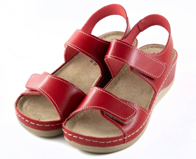 Червоні жіночі анатомічні босоніжки Fratelli Babb D-302 - Для вагітних, Для роботи на ногах, Червоний колір
