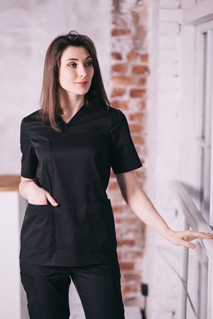 Куртка жіноча медична 203 (Чорний) , Чорний, 42