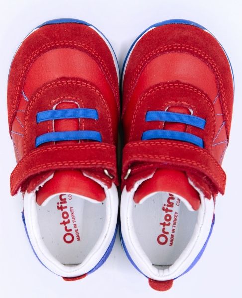 Червоні кросівки з синіми вставками дитячі Ortofina 104-05