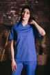 Синій жіночий медичний костюм 603