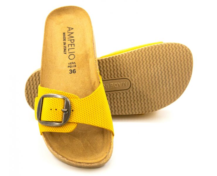 Жіночі ортопедичні шльопанці Ampelio 21030 - Для роботи на ногах, Жовтий колір