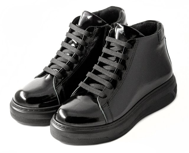 Чорні лаковані жіночі черевики Sabine D-112 - Для вальгусних стоп, Чорний колір
