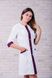 Жіночий мед халат для медсестри або лікаря з фіолетовими манжетами