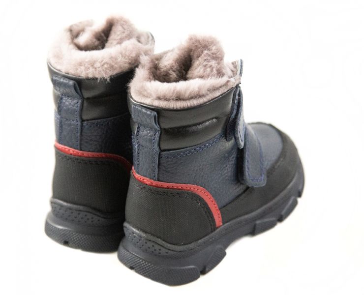 Сині дитячі ортопедичні зимові черевики з хутром Ortofina 373-03