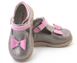 СІро-рожеві ортопедичні дівчачі туфлі з бантиком Ortofina 205-185