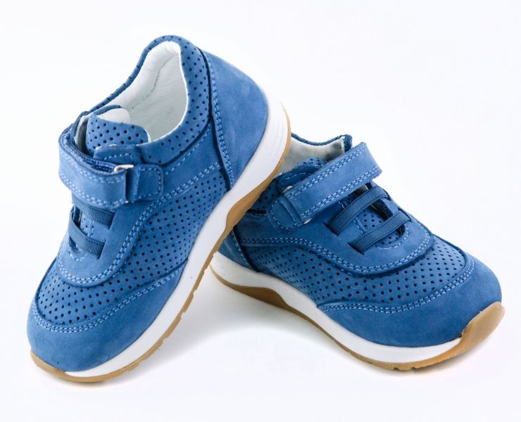 Блакитні ортопедичні кросівки на липучці Ortofina 101-02