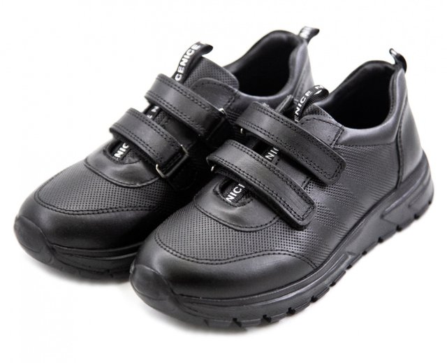 Чорні дитячі та підліткові ортопедичні кросівки 504-08 - Шкільне, Чорний колір