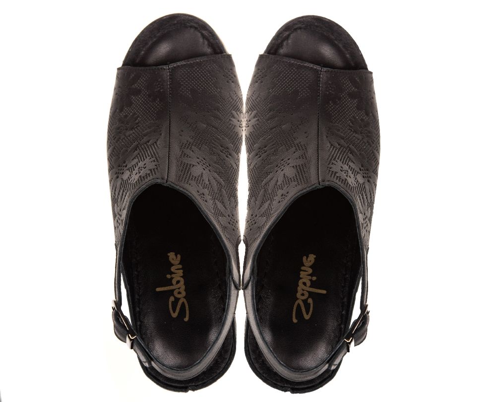 Жіночі сандалі Sabine 821 чорного кольору - Для роботи на ногах, Чорний колір