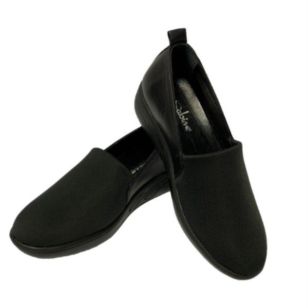 Чорні класичні жіночі ортопедичні туфлі на широку ногу Sabine 2005