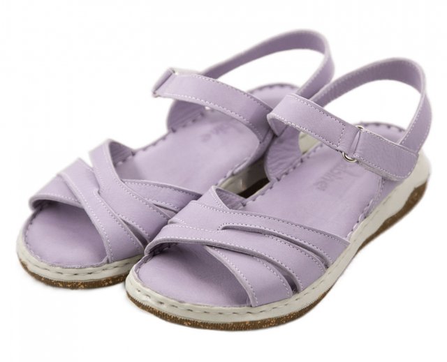 Бузкові шкіряні сандалі для жінки Sabine 973 - Для роботи на ногах, Ліловий колір