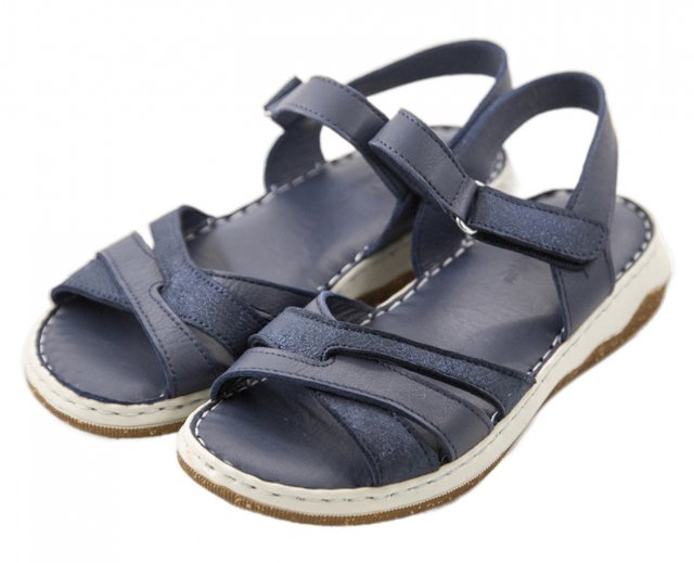 Темно-сині шкіряні сандалі для жінки Sabine 973 - Для роботи на ногах, Темно-синій колір