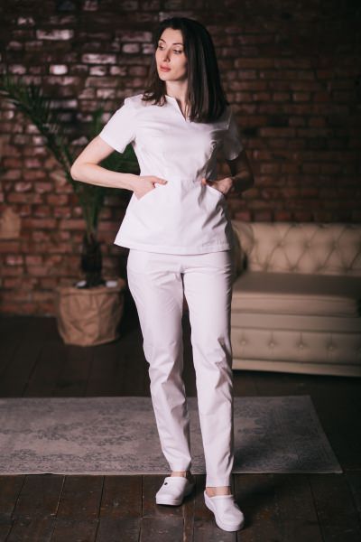 Костюм жіночий медичний 604 (Білий), Білий, 60