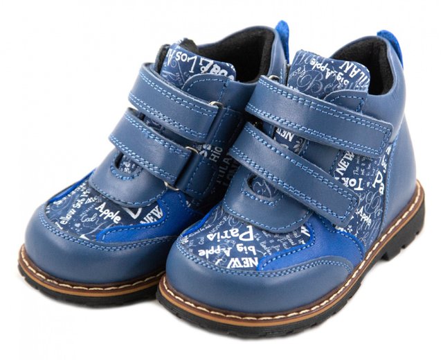 Сині осінні ортопедичні черевики для хлопчика Ortofina 607-04