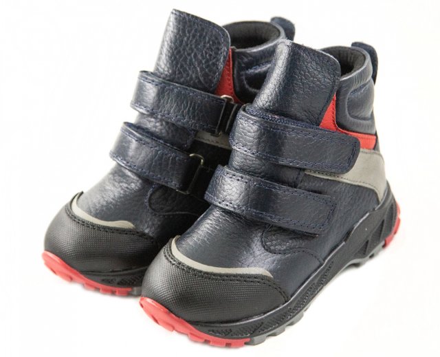Демісезонні дитячі ортопедичні черевики з натуральної шкіри Ortofina 115-01 - , Темно-синій колір