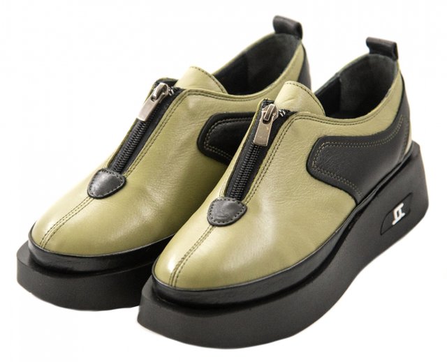 Зелені жіночі ортопедичні туфлі на платформі Sabine 2051 - Для вальгусних стоп, Зелений колір