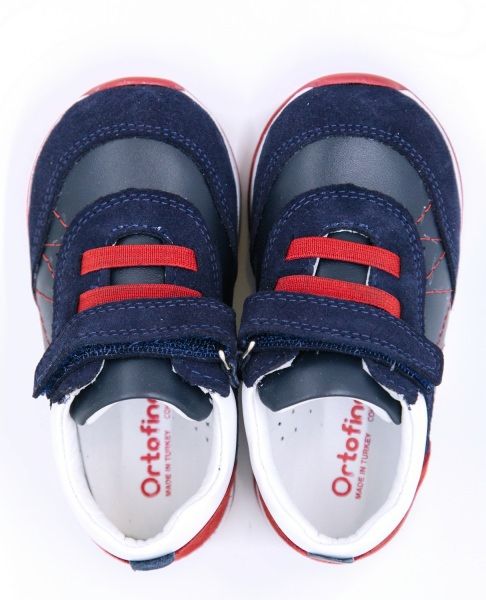 Дихаючі кросівки темно-сині для дітей на липучці Ortofina 104-04